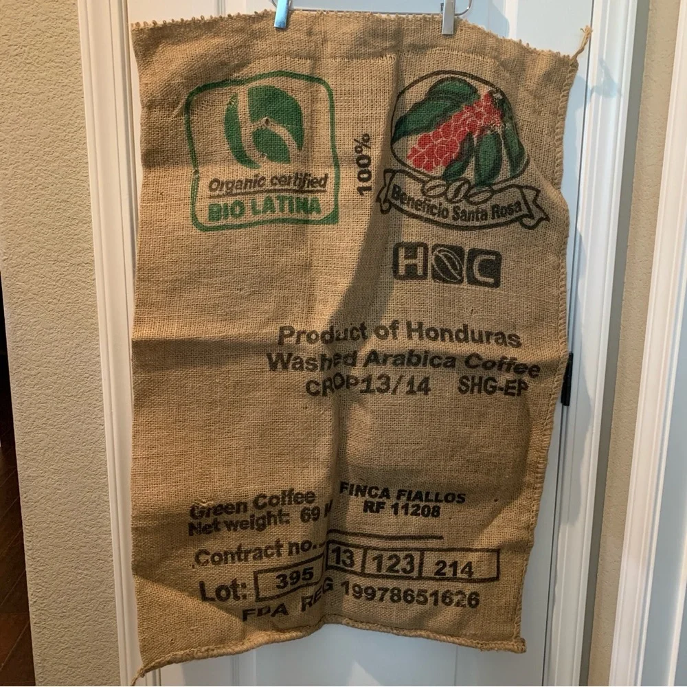 Natural Jute Burlap Organic Coffee Bean Bag Sack Honduras Large